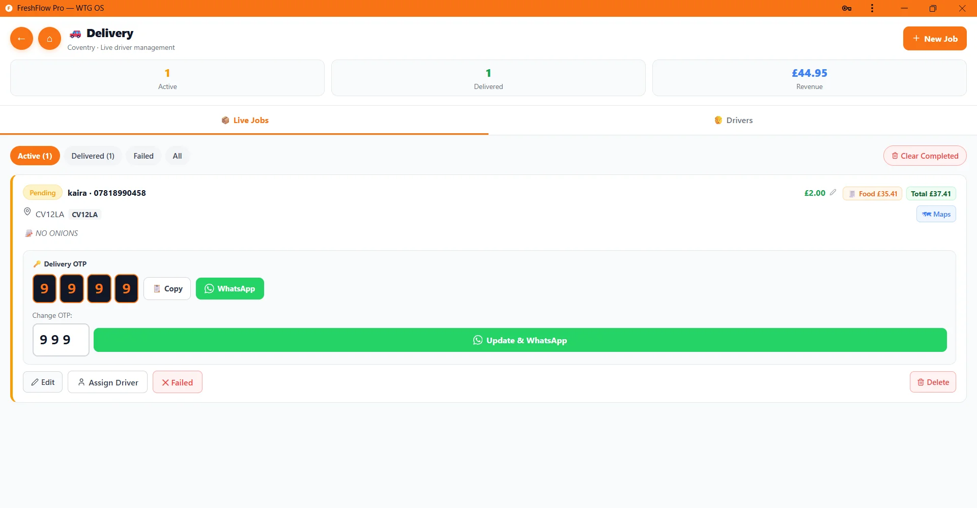 FreshFlow Pro Delivery Manager
