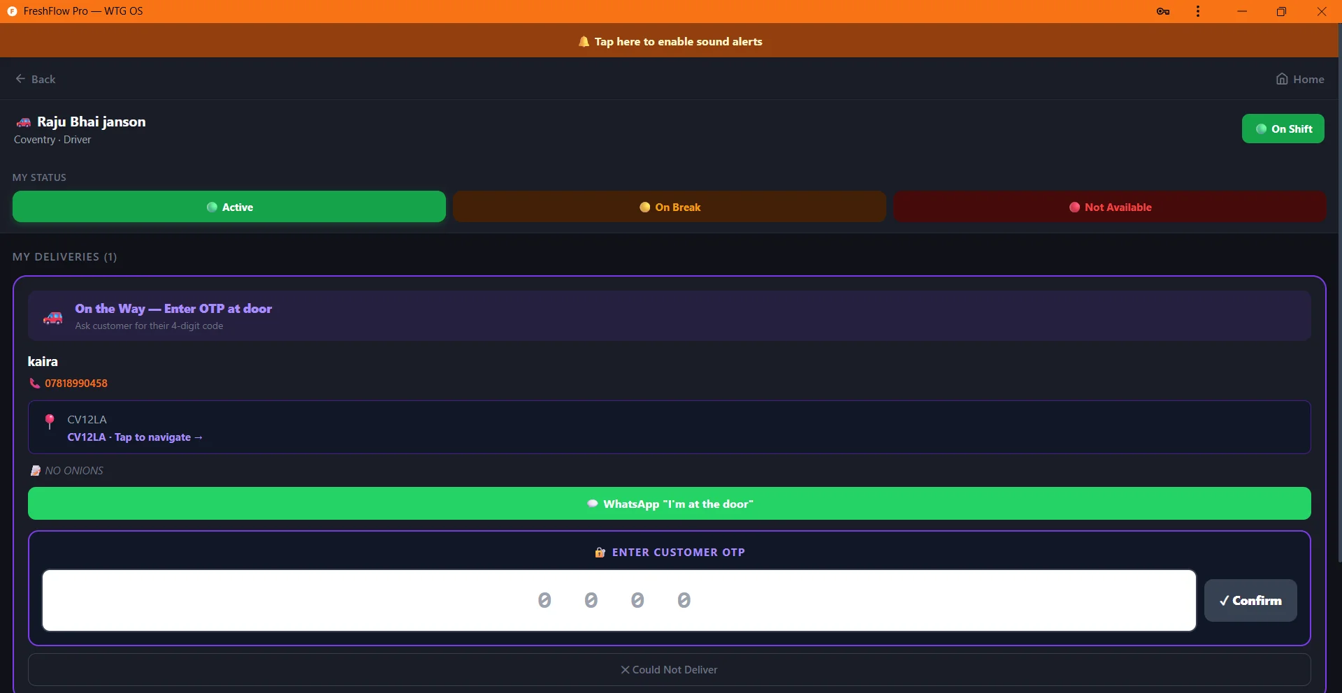 FreshFlow Pro Driver App