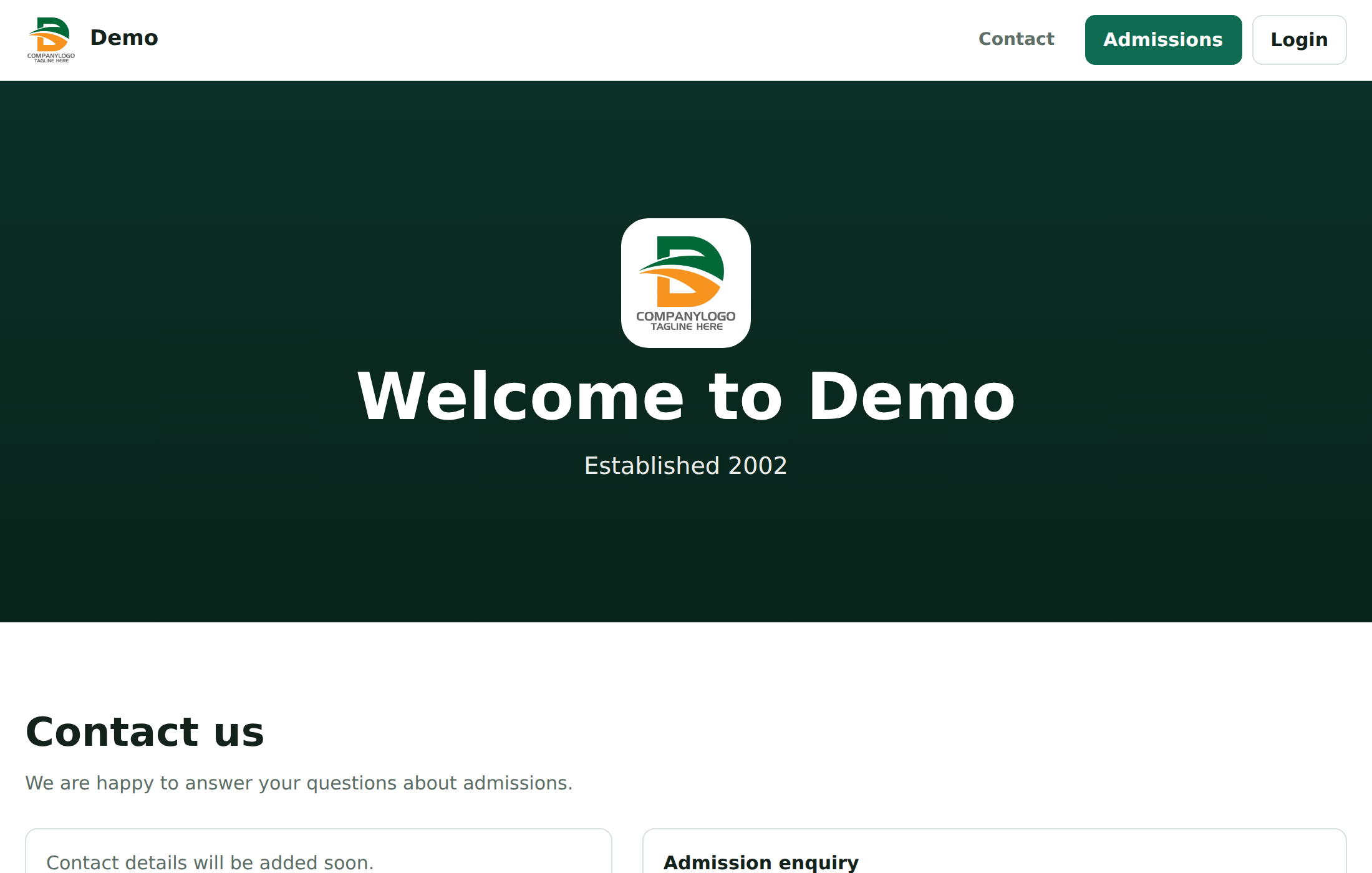 A school website built with Smart School Management AI